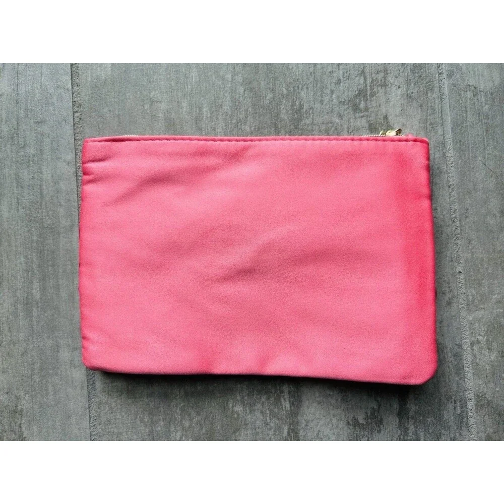 Pink Red Satin Bow Makeup Bag Pencil Case Purse Organizer NEW Zip Pouch Clutch